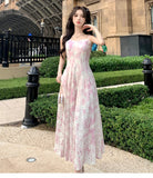 Ebbgo  Summer Elegant Beach Holiday Dress 2024 New Women Vintage Pearl Sweet Wedding Midi Lady Dress Female Princess Evening Long Dress