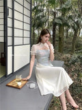 Ebbgo  Women Elegant Chinese Style Dress Vintage  Summer New Spaghetti Strap Sexy Evening Slim Prom Clothes Korean Party Vestidos