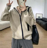 Ebbgo  -  outfit ideas New Autumn And Winter Cashmere Zipper Cardigan Women's Loose Cashmere Sweater Cardigan Female Coat