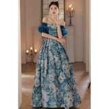 Ebbgo  -  Evening dresses Flower jacquard weave Ball dress Elegant dinner party princess Banquet