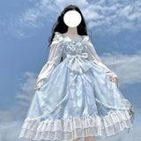 Ebbgo  -  Blue Alice In Wondeland Cute Lolita Dress for Women Japanese Tea Party Soft Girl Kawaii Princess  Fairy Vestidos