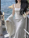 Ebbgo  Summer New Fashion Women Elegant Midi Tank Dress Chic Bodycon Evening Party Prom Clothing