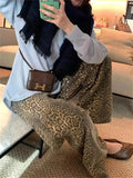 Ebbgo  -  Leopard Jeans Women Casual Loose High Waist Wide Legs Pants Female Sping Street Chic Hip Hop Y2K Fashion Streetwears Lady