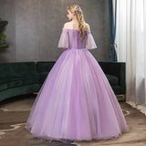 Ebbgo  -  Dinner dresses gala Purple Wedding Dress flower party Maxi Long ball gown H779