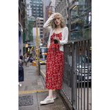 Ebbgo  Red 2024 Summer Dress Women Sleeveless Sexy Holiday Slim Vintage Designed Print New Fashionable Vestidos Leisure  De Mujer