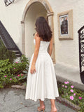 Ebbgo  - Casual Holiday Dresses Midi Elegant Party Dresses Spaghetti Strap Female Long Dress Summer Women Clothing