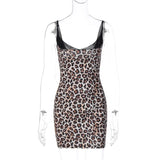 Ebbgo  -  Summer New Sexy Leopard Print Spicy Girls Style Spliced Mesh Strap