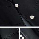 Ebbgo  -  Luxury New White Suit Jacket Women Black Blazer Slim Long Sleeve Chic Korean Coats Spring Autumn Jacket Designer Clothing