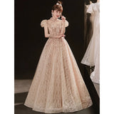 Ebbgo  -  Evening Dresses Party Ballgown Elegant High Collar Sequin Banquet Princess Dress L0877