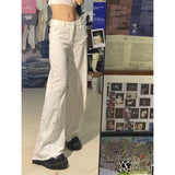 Ebbgo  Burr Edge Design Loose Wide Leg Pants Women American Vintage Waist Trousers Waist Cargo Pants Sweatpants Streetwear Pantalones