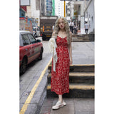 Ebbgo  Red 2024 Summer Dress Women Sleeveless Sexy Holiday Slim Vintage Designed Print New Fashionable Vestidos Leisure  De Mujer