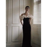 Ebbgo  -  Party Dress Dinner Dresses Gala Ball Gown Satin Wedding Dress French Fishtail H833