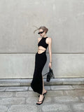 Ebbgo  Sexy Long Dress Backless Maxi Vintage Dress For Women Clothing Hallow Out Bodycon Tank Summer Dresses Fashion