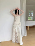 Ebbgo  -  Women New Matching Sets Vintage Off Shoulder Crop Top and A-Line Long Skirt Y2k Elegant Harajuku Aesthetic 2000s Clothes Summer