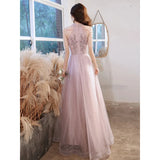 Ebbgo  -  Evening dresses for Cocktail graduation Party Pink dinner dress gala ballgown floral for Women prom Banquet Skirt H899