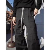 Ebbgo  -  Baggy Black Cargo Pants Women Wide Leg Casual High Street Drawstring Trousers Men Goth Grunge America Style Pantalones