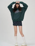 Ebbgo  Vintage Pr eppy Green Plaid Skirt Women Check England Style School Casual High Waist A-line Slim Mini Skirt 90s Aesthetic